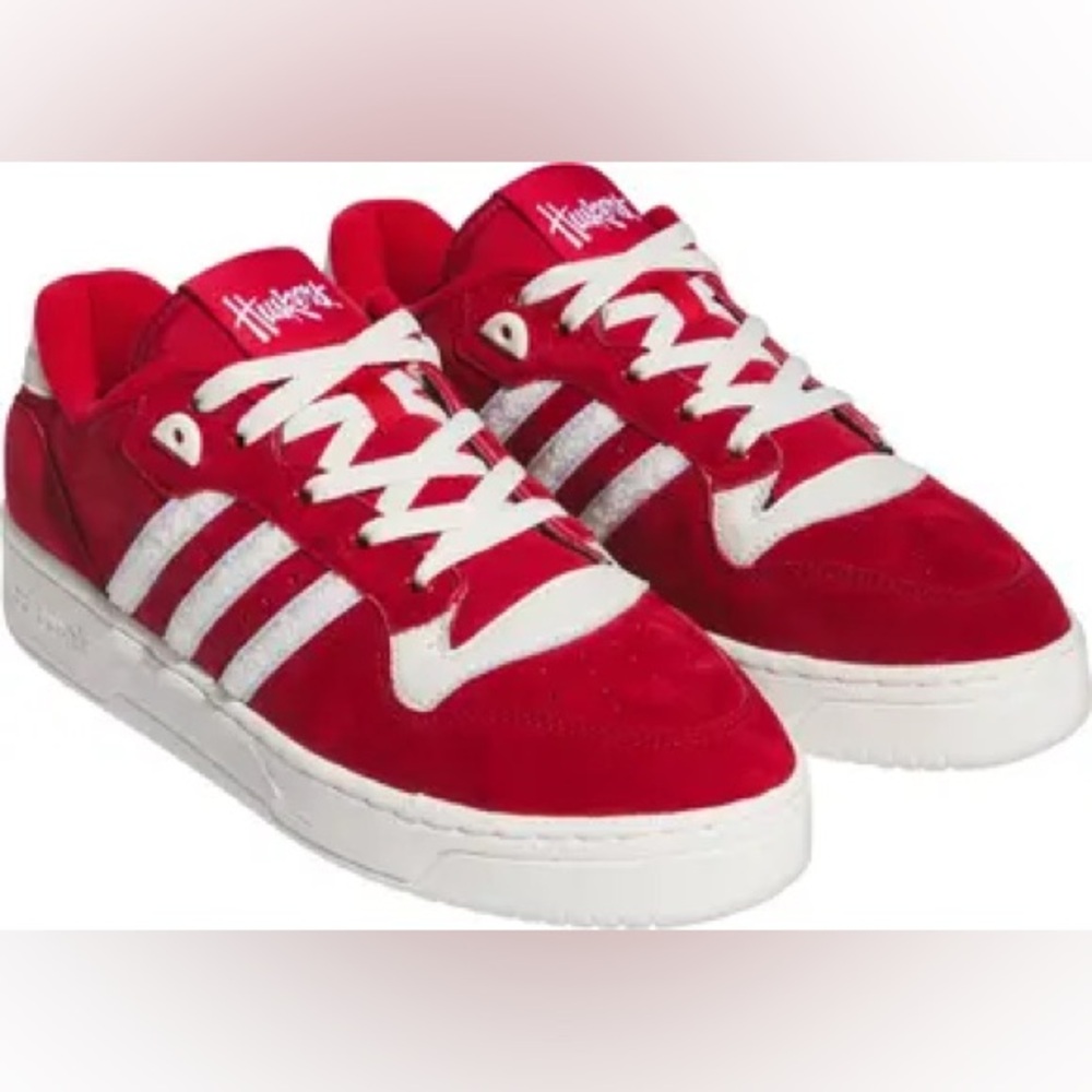 Adidas Red and White Sneakers Classic Low-Top Design
